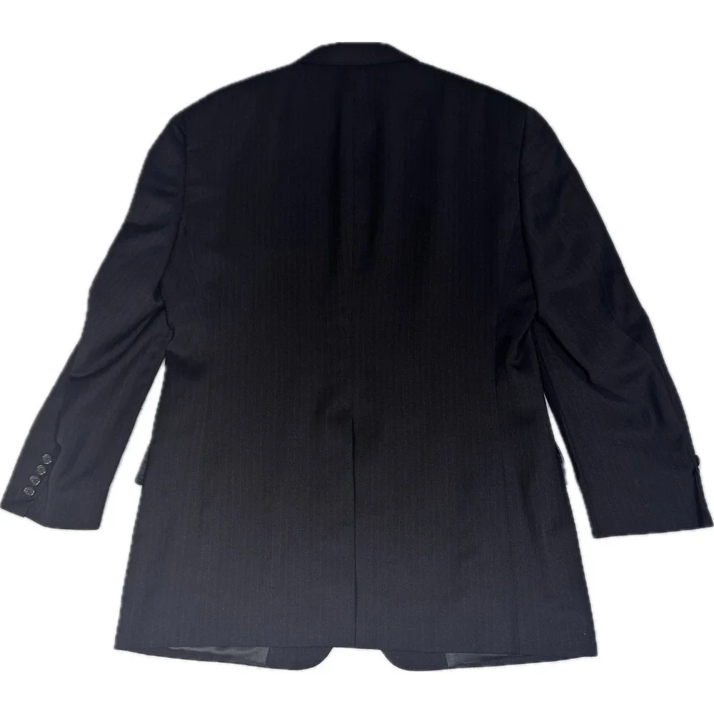 Tommy Hilfiger Mens 40R Navy Blue Pinstripe Wool Blazer Made in USA3 Button Coat